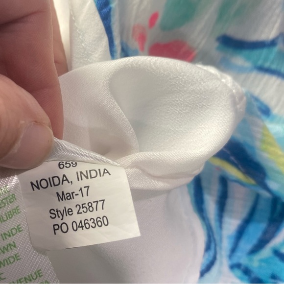 Lilly Pulitzer Cold Shoulder Ruffle Hem Floral Dress Size M - Picture 5 of 8